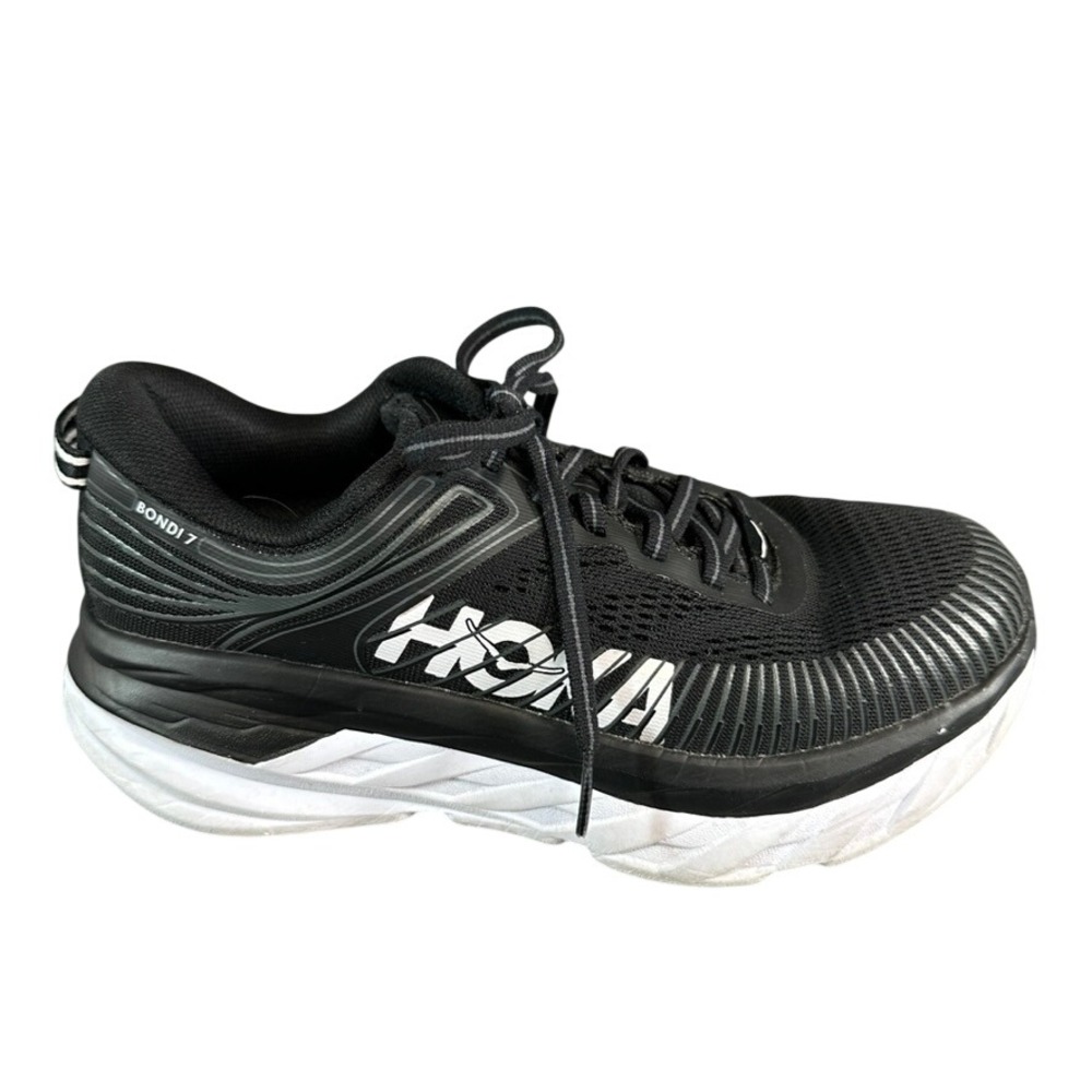 Hoka Bondi 7 Black White Running Shoes Road Sneakers Low Top Cushion Women's 5.5